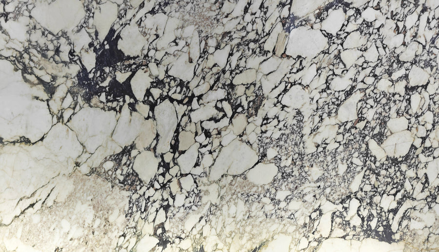 Calacatta Viola marble slab with expressive veining from the Leide Stone catalogue