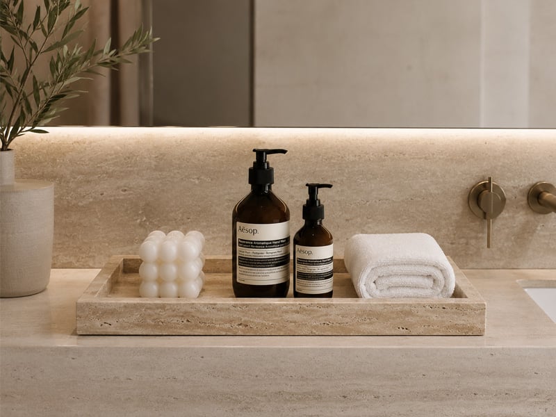Beige Travertine Square Tray Supplier