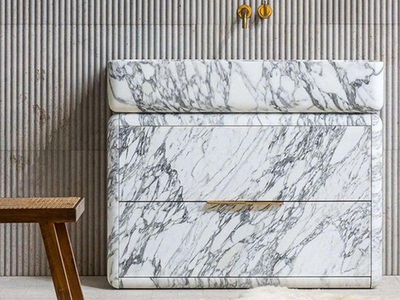Arabescato White Marble Bathroom Vanity
