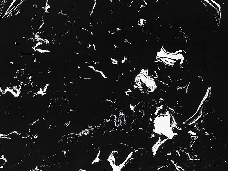 Artificial Black Engineered Marble Slab with White Vein