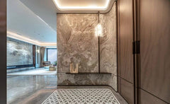 Avalanche White Brown Marble Slab