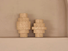 Beige Travertine Flower Vases