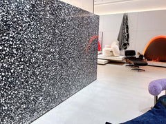Black Inorganic Terrazzo with with White Particles