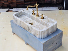 Calacatta Gold Marble Fluted Sink