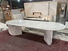Carrara White Marble Dining Table