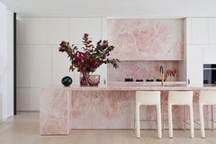 Backlit Cristallo Pink Quartzite Slab
