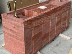 Customization Red Travertine Kitchen Island