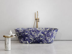 Freestanding Blue Sodalite Marble Bathtub