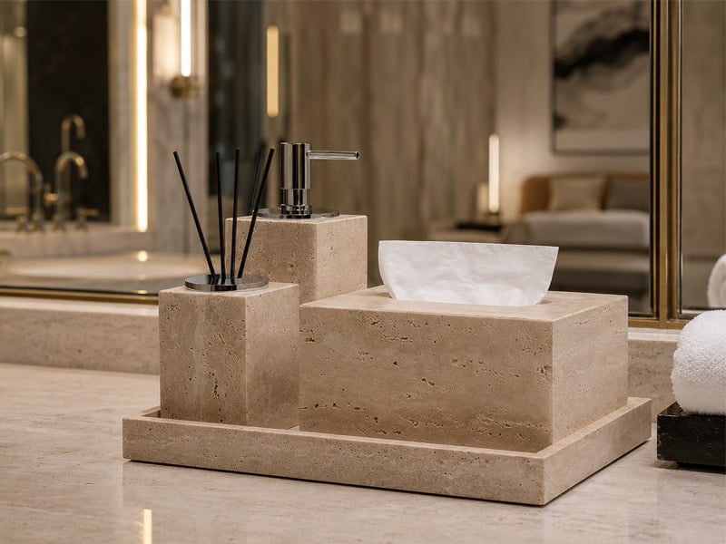 Natural Travertine Bathroom Accessories