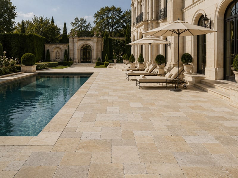 Honed Versailles French Pattern Limestone Floor Tiles